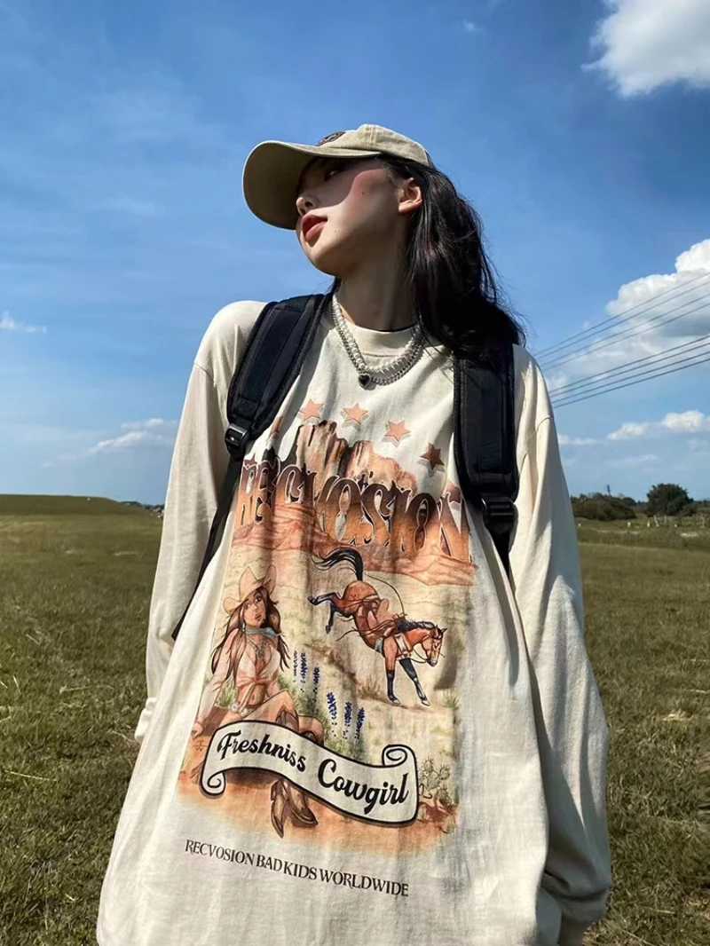 American Retro Print 2022 Autumn New Round Neck Sweatshirts Women's Ins Trend Gothic Hoodies Streetwear Y2k Grunge Pullover
American Retro Print 2022 Autumn New Round Neck Sweatshirts Women's Ins Trend Gothic Hoodies Streetwear Y2k Grunge Pullover