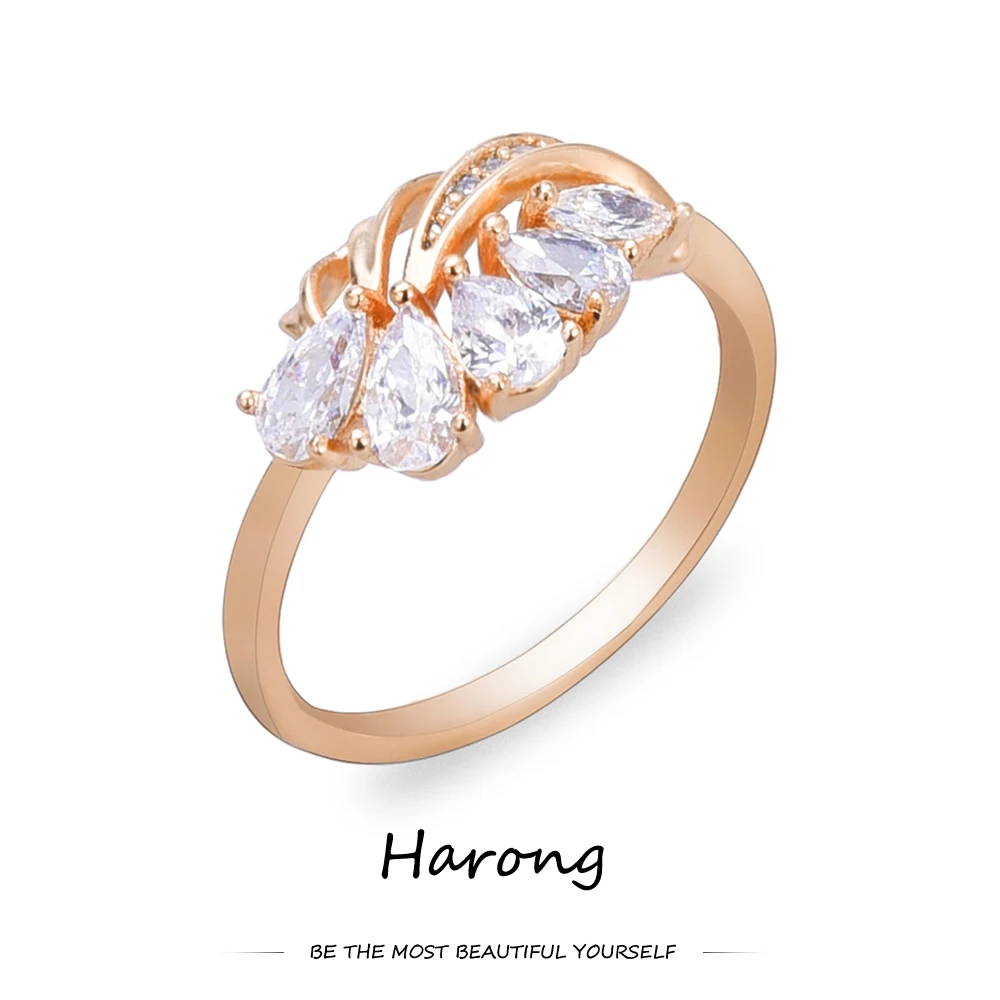 Harong Vintage Delicate Zircon Crystal Rings Rose Gold Color Copper Metal Flower Wedding Ring Jewelry for Women Girls Best Gifts
Harong Vintage Delicate Zircon Crystal Rings Rose Gold Color Copper Metal Flower Wedding Ring Jewelry for Women Girls Best Gifts