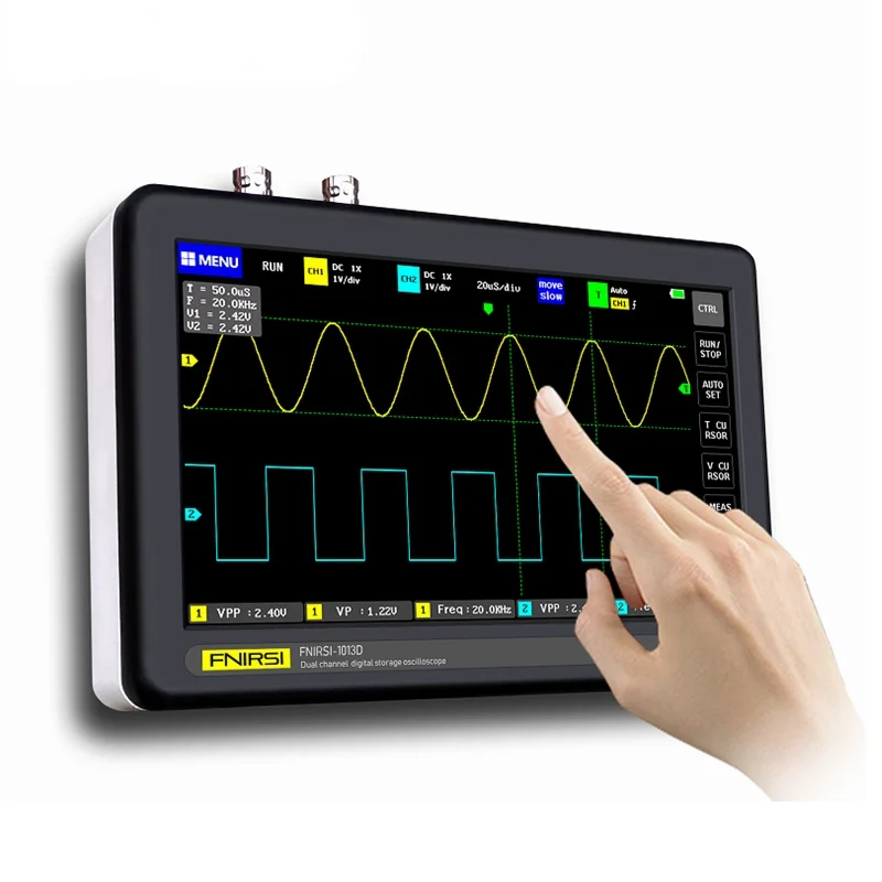 FNIRSI-1013D Digital tablet oscilloscope dual channel 100M bandwidth 1GS sampling rate mini tablet digital oscilloscope
FNIRSI-1013D Digital tablet oscilloscope dual channel 100M bandwidth 1GS sampling rate mini tablet digital oscilloscope