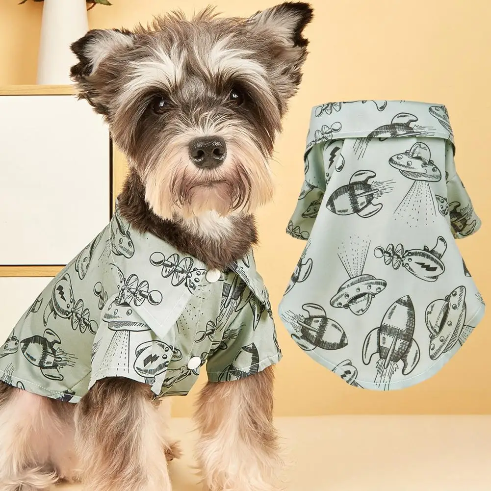 Short Button Wear Lapel Casual Cat Breathable Printed Dog Clothes Closure Shirt Sleeve Dog Pet Schnauzer Neck T-shirt Summer
Short Button Wear Lapel Casual Cat Breathable Printed Dog Clothes Closure Shirt Sleeve Dog Pet Schnauzer Neck T-shirt Summer