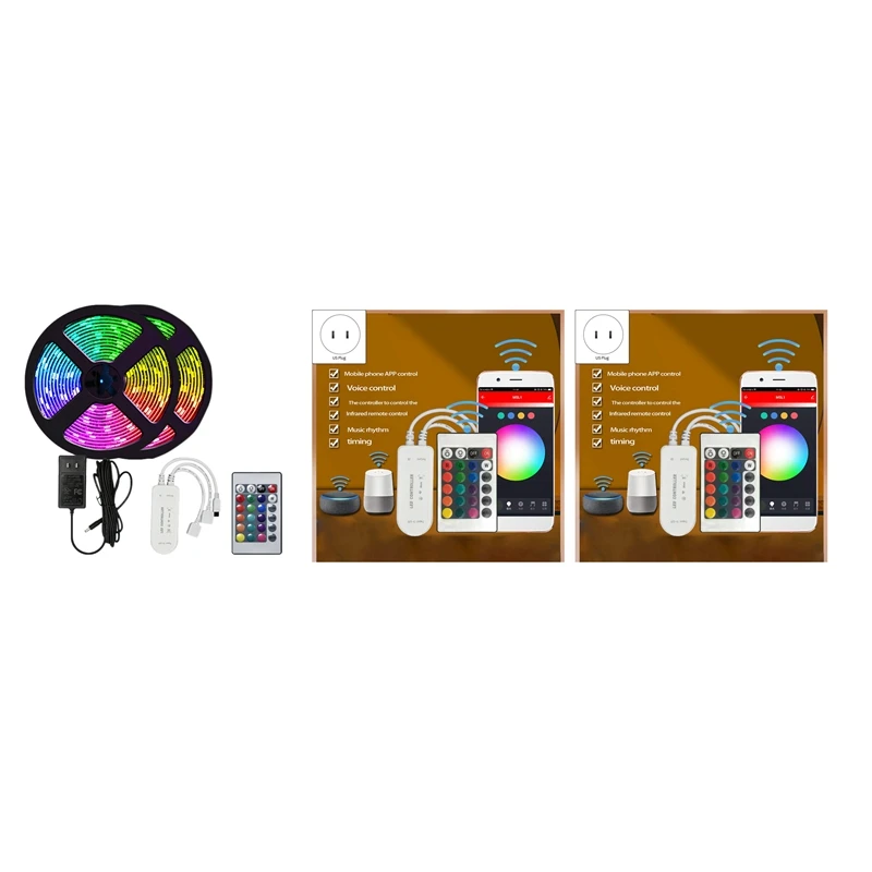 Светодиодный светильник Smd5050 Rgb для смартфона с синхронизацией музыки и дистанционным управлением с 24 кнопками, подходит для спальни, ТВ-ком...
Светодиодный светильник Smd5050 Rgb для смартфона с синхронизацией музыки и дистанционным управлением с 24 кнопками, подходит для спальни, ТВ-ком...
