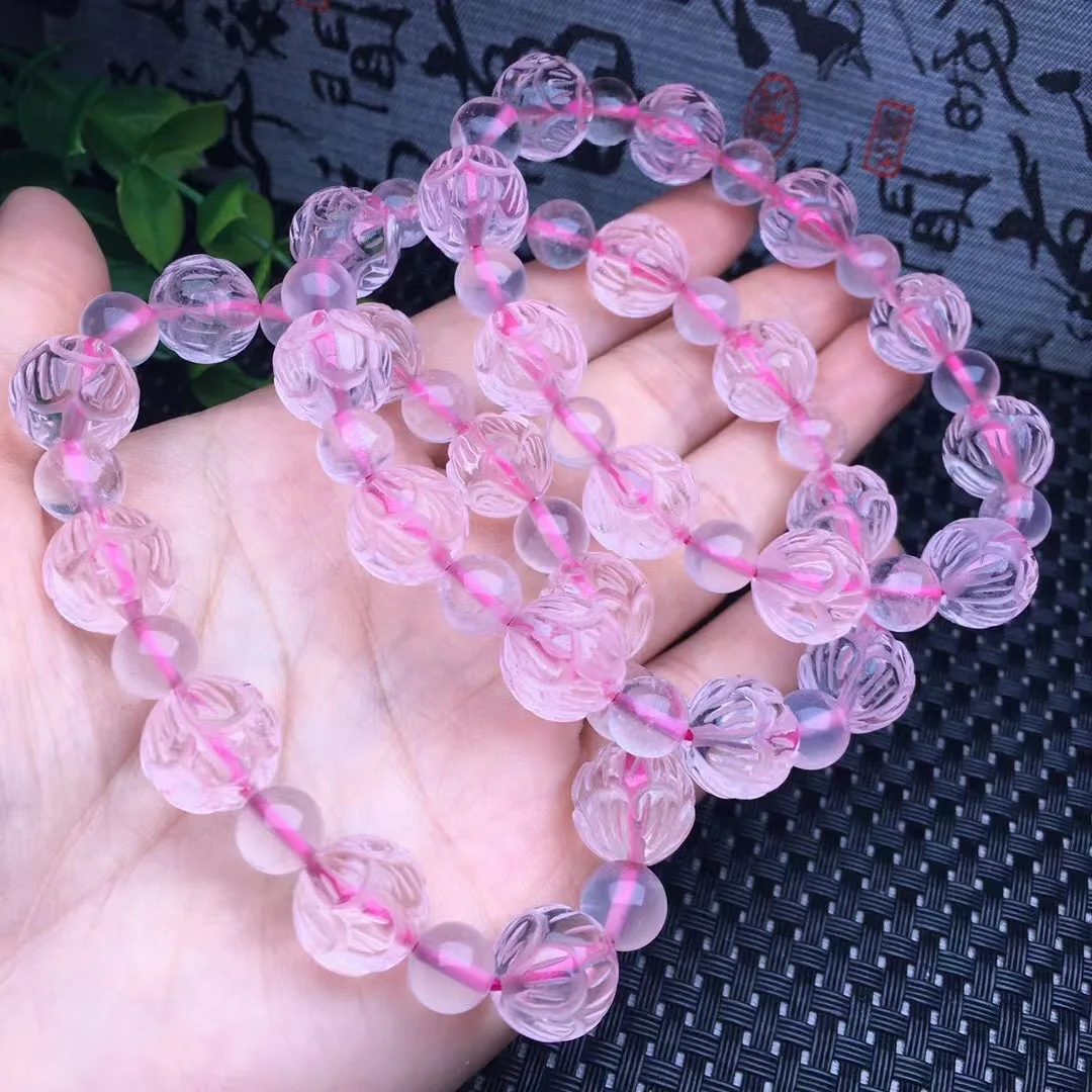1 Pc Fengbaowu Natural Rose Quartz Lotus Bracelet Crystal Reiki Healing Stone Fashion Jewelry Gift For Women Men 
1 Pc Fengbaowu Natural Rose Quartz Lotus Bracelet Crystal Reiki Healing Stone Fashion Jewelry Gift For Women Men