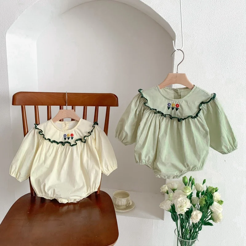2023 Autumn New Collar Bottom-Covering Rompers Newborn Female Sweet Lotus Collar One-Piece Jumpsuit Baby
2023 Autumn New Collar Bottom-Covering Rompers Newborn Female Sweet Lotus Collar One-Piece Jumpsuit Baby
