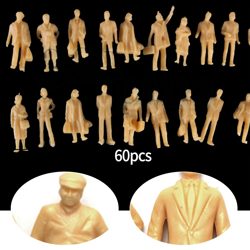 60Pcs Model Trains 1:87 Unpainted Figures HO Scale Standing People Assorted Poses Plastic Crafts Home Decor Kids Toys
60Pcs Model Trains 1:87 Unpainted Figures HO Scale Standing People Assorted Poses Plastic Crafts Home Decor Kids Toys