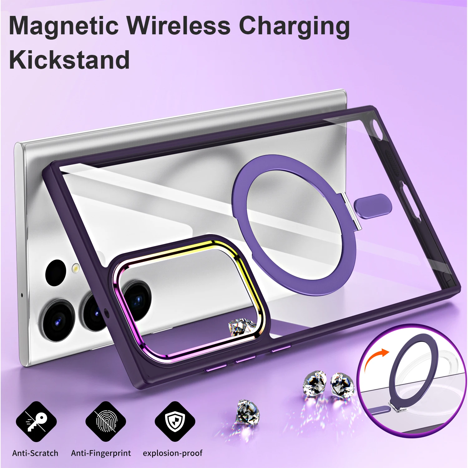 S23 Ultra Kickstand Charging Case For Samsung Galaxy S23 Plus Magnetic Adsorption Clear Acrylic Colorful Car Holder Phone Cover
S23 Ultra Kickstand Charging Case For Samsung Galaxy S23 Plus Magnetic Adsorption Clear Acrylic Colorful Car Holder Phone Cover