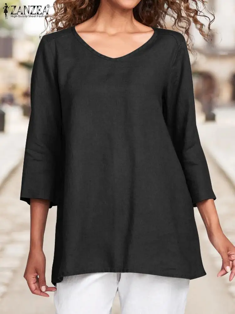 ZANZEA Casual Loose Simple Shirt O-neck Holiday Cotton 3/4 Sleeve Blouse Retro Fashion 2023 Summer Women Tops Solid Color Tunic
ZANZEA Casual Loose Simple Shirt O-neck Holiday Cotton 3/4 Sleeve Blouse Retro Fashion 2023 Summer Women Tops Solid Color Tunic