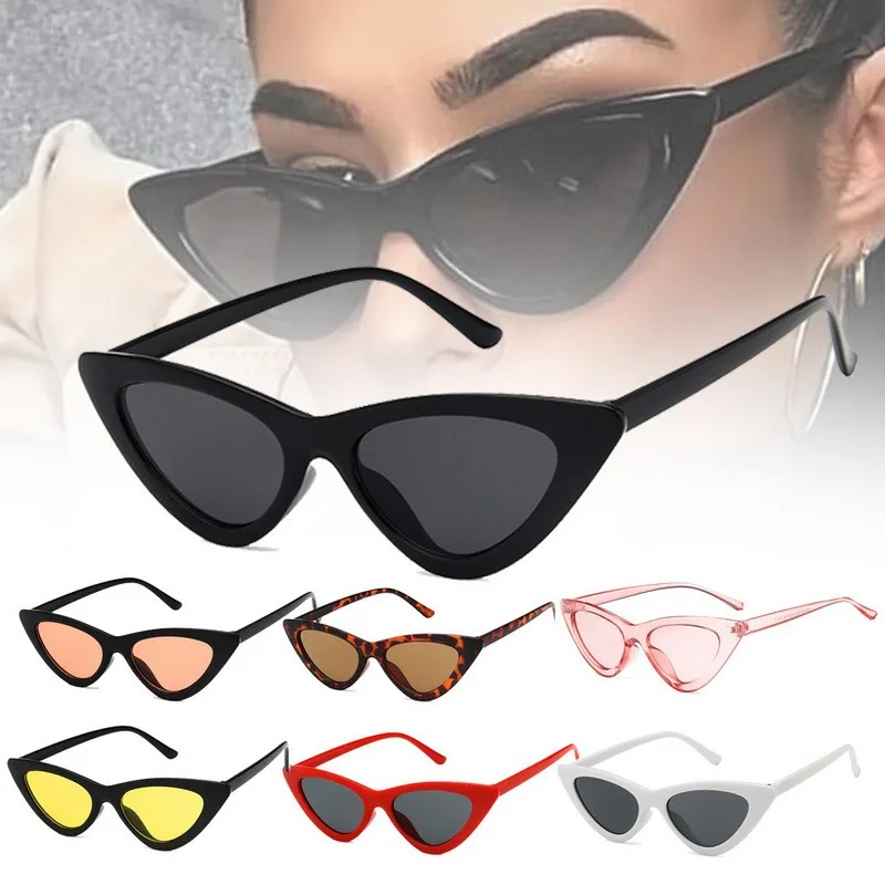 

B148026 винтажные женские солнцезащитные очки «кошачий глаз» в стиле ретро модные очки черные треугольные Солнцезащитные очки женские милые з...