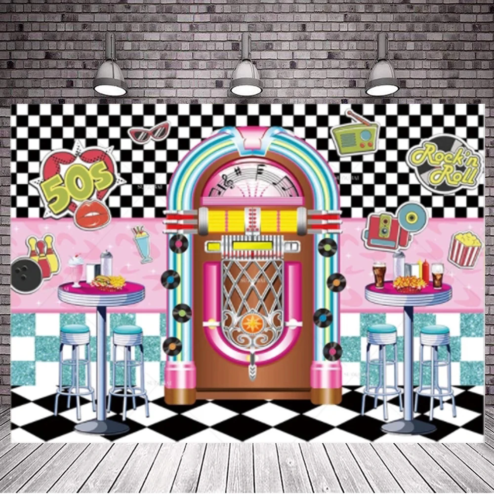 Photography Backdrop For Birthday Party 1950s Retro Shop Photo Background Diner Time Rock Roll Classic Party Decoration Banner
Photography Backdrop For Birthday Party 1950s Retro Shop Photo Background Diner Time Rock Roll Classic Party Decoration Banner