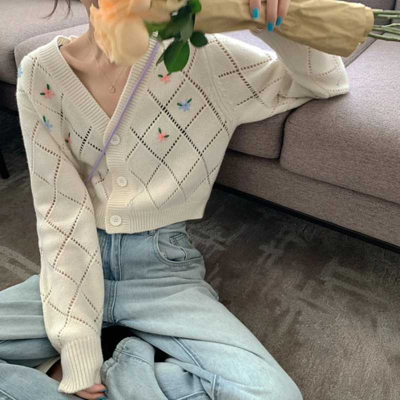 Short Style 2022 Spring College Style Flower Print Knitted Coat Loose Retro V-neck Cute Light Green Sweater Cardigan Blouse
Short Style 2022 Spring College Style Flower Print Knitted Coat Loose Retro V-neck Cute Light Green Sweater Cardigan Blouse