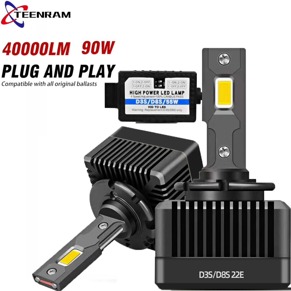 D3S LED Headlights HID D1S D2S D4S D5S D8S D1R D2R D3R D4R Turbo LED Headlamps 40000LM Two-sided Canbus Car Light 90W Plug&Play
D3S LED Headlights HID D1S D2S D4S D5S D8S D1R D2R D3R D4R Turbo LED Headlamps 40000LM Two-sided Canbus Car Light 90W Plug&Play