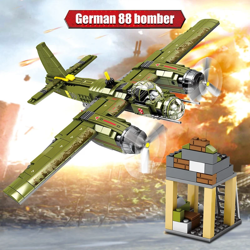 US Pearl Harbor Military Base Ju-88 Fighter Jets Model Armed Bomber Airplane Aircraft World War II Building Blocks Bricks Toys
US Pearl Harbor Military Base Ju-88 Fighter Jets Model Armed Bomber Airplane Aircraft World War II Building Blocks Bricks Toys
