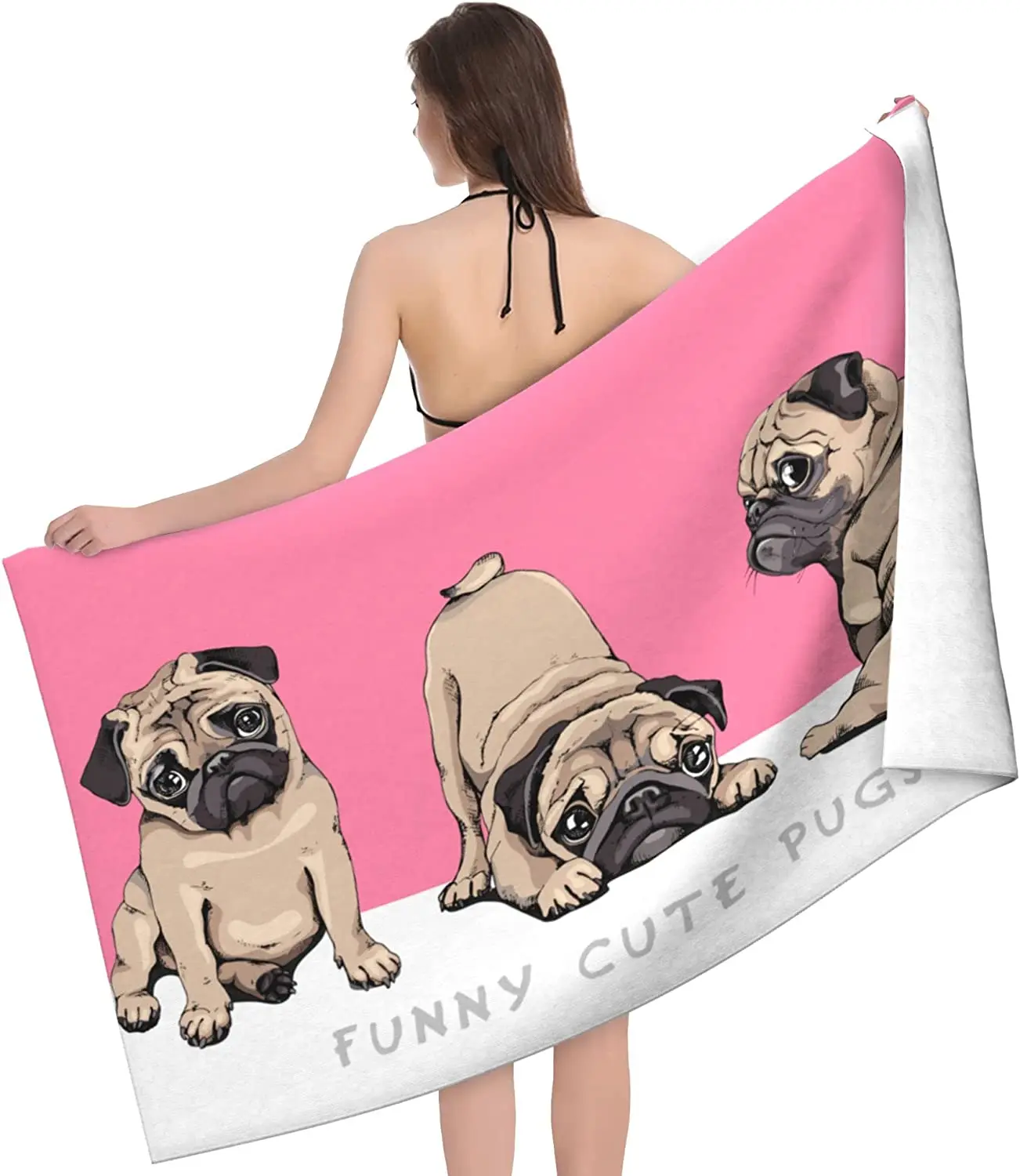 Funny Cute Pugs Microfiber Beach Towels Oversized Soft Beach Blanket Absorbent Quick Dry Bath Towels Towels Travel Beach Towels
Funny Cute Pugs Microfiber Beach Towels Oversized Soft Beach Blanket Absorbent Quick Dry Bath Towels Towels Travel Beach Towels