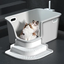 Indoor Openness Cat Bedpans Big Sandbox Leak Proof Cat Bedpans Toilet Training Areneros De Gatos Litter Box Furniture YY50CB