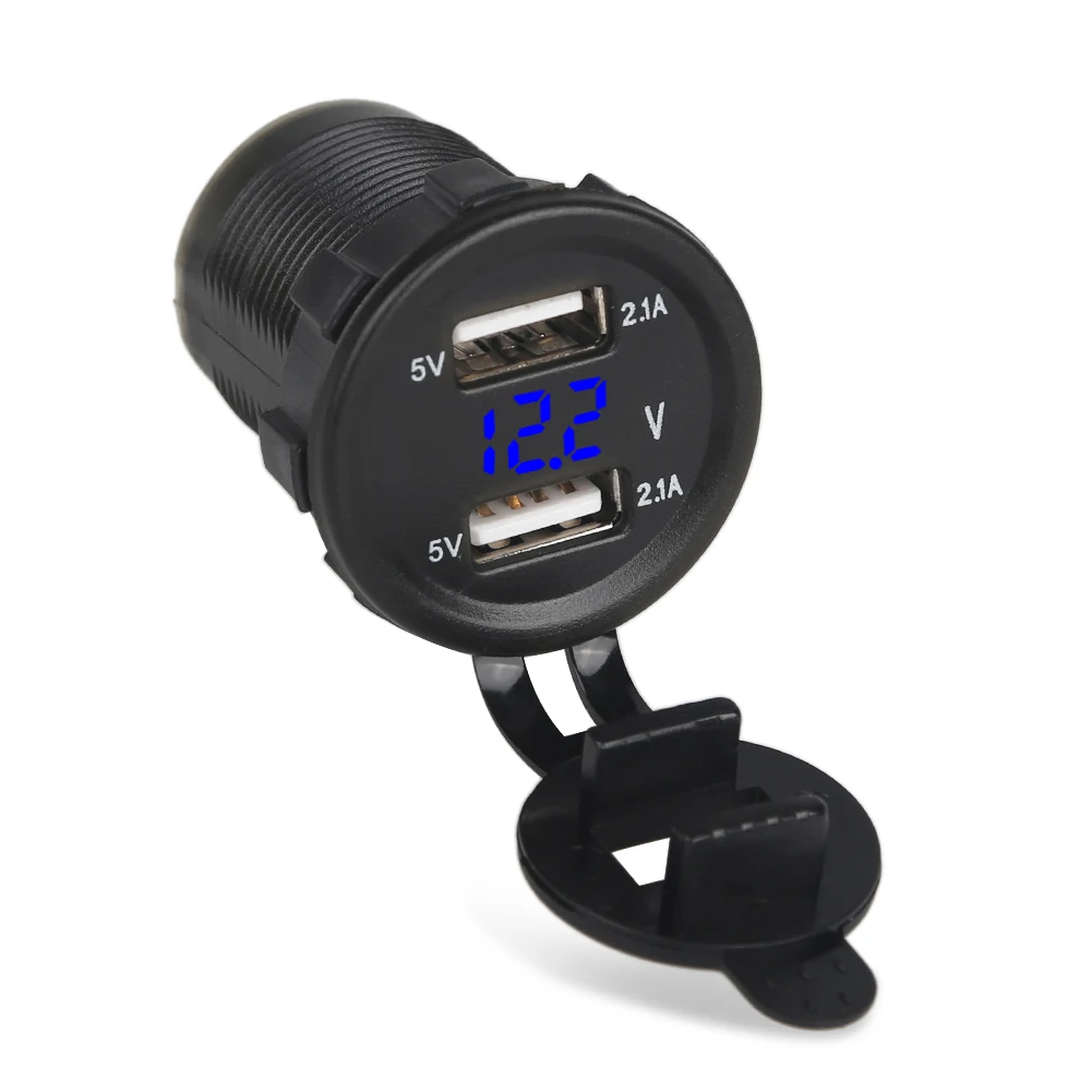 4.2A Dual USB Car Charger Socket Waterproof Power Outlet Adapter with LED Digital Voltmeter For 12V Car Boat Marine Mobile Phone
4.2A Dual USB Car Charger Socket Waterproof Power Outlet Adapter with LED Digital Voltmeter For 12V Car Boat Marine Mobile Phone