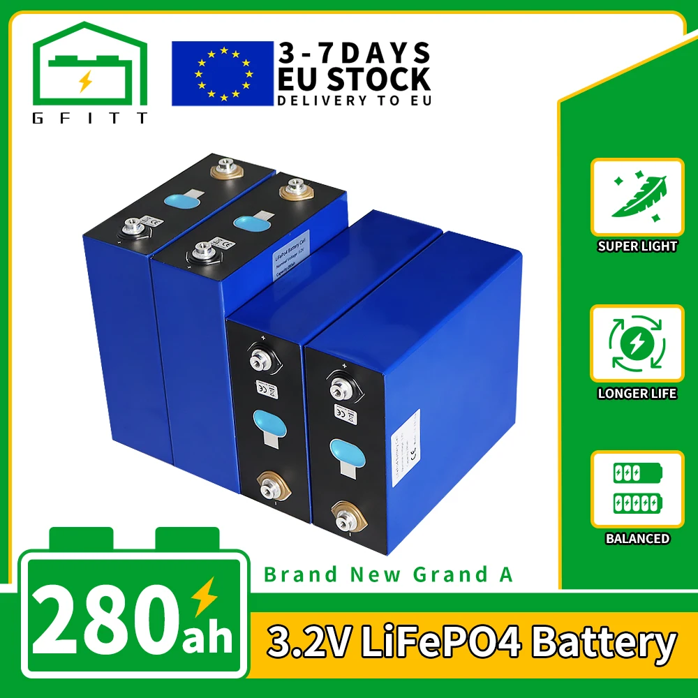 280Ah Lifepo4 Battery EU Warehouse Rechargeable Batteri For Golf Cart Solar Cell Motorcycle Electric Energy EU US Tax Exemption
280Ah Lifepo4 Battery EU Warehouse Rechargeable Batteri For Golf Cart Solar Cell Motorcycle Electric Energy EU US Tax Exemption