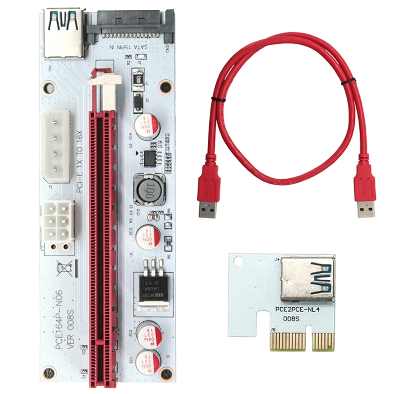 VER008S USB3.0 Adapter Card PCI-E 1X to 16X Image Card Three-Port Extension Cable Bitcoin Mining Adapter Card
VER008S USB3.0 Adapter Card PCI-E 1X to 16X Image Card Three-Port Extension Cable Bitcoin Mining Adapter Card