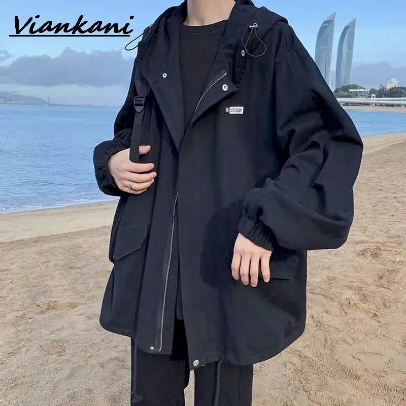 men Hooded jacket women spring autumn Hong Kong style trend loose ruffian handsome mid-length tooling jackets men windbreaker
men Hooded jacket women spring autumn Hong Kong style trend loose ruffian handsome mid-length tooling jackets men windbreaker