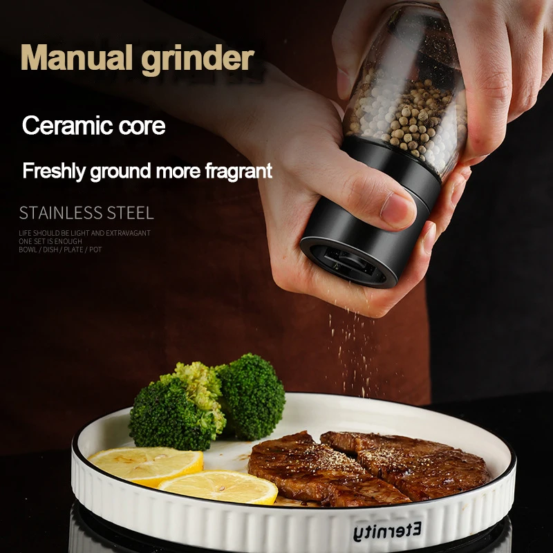 Manual salt and pepper pulverizer Transparent glass jar spice jar seasoning bottle grain pepper mill sprayer
Manual salt and pepper pulverizer Transparent glass jar spice jar seasoning bottle grain pepper mill sprayer