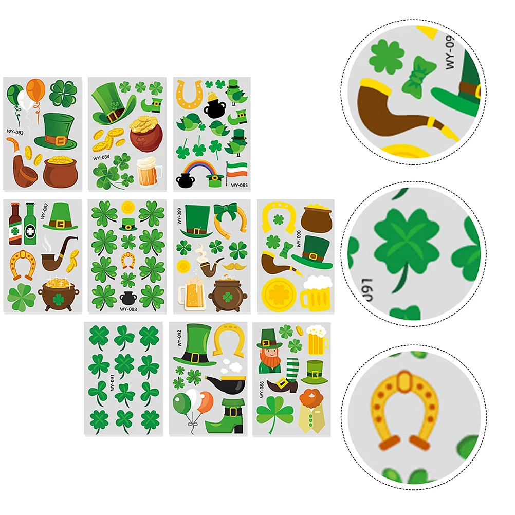 10 Sheets St. Patricks Day Stickers Shamrock Beer Leprechaun Temporary Tattoos Party Favors Decotations ( Mixed Style )
10 Sheets St. Patricks Day Stickers Shamrock Beer Leprechaun Temporary Tattoos Party Favors Decotations ( Mixed Style )