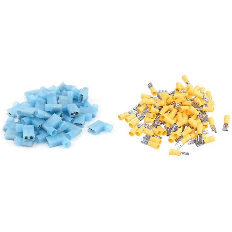 40Pcs 90 Degree Insulated Female Push On Wire Terminal Connector & 100Pcs 24A 12-10AWG Terminal Crimp Wire Connectors
40Pcs 90 Degree Insulated Female Push On Wire Terminal Connector & 100Pcs 24A 12-10AWG Terminal Crimp Wire Connectors