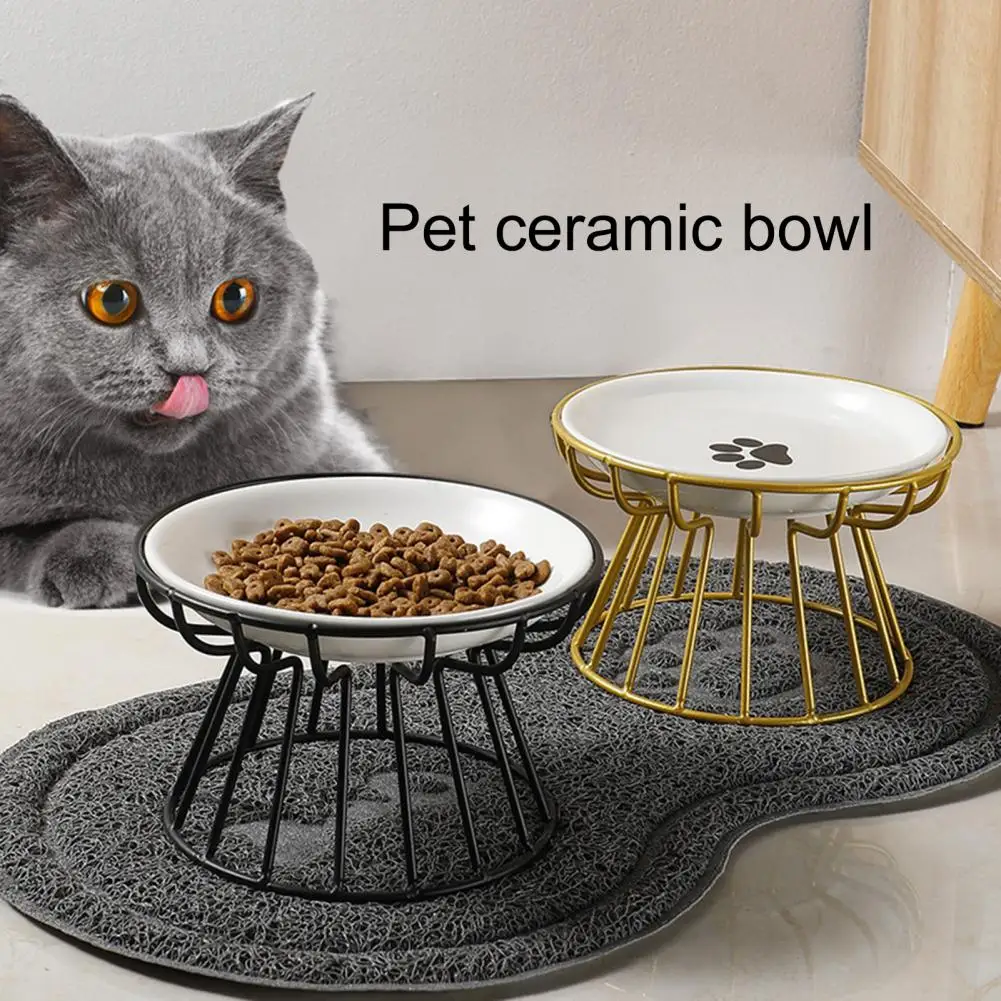 Ceramic Pet Bowl Anti-overturn Raised Iron Stand Protect Cervical Vertebra Cats Dogs Water Food Feeding Dish Pet Supplies
Ceramic Pet Bowl Anti-overturn Raised Iron Stand Protect Cervical Vertebra Cats Dogs Water Food Feeding Dish Pet Supplies