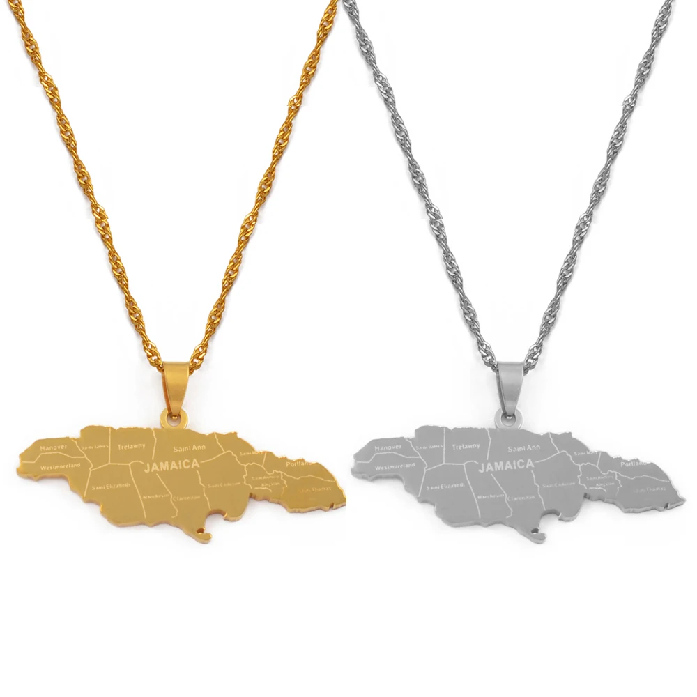 Anniyo Map of Jamaica With City Pendant Necklaces for Women Girls Stainless Steel Jamaica Maps Silver Color/Gold Color #071021
Anniyo Map of Jamaica With City Pendant Necklaces for Women Girls Stainless Steel Jamaica Maps Silver Color/Gold Color #071021