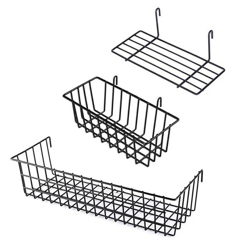 3 Pcs Hanging Basket Straight Shelf Flower Pot Display Holder for Wire Wall Grid Panel, Bread Basket Iron Rack
3 Pcs Hanging Basket Straight Shelf Flower Pot Display Holder for Wire Wall Grid Panel, Bread Basket Iron Rack