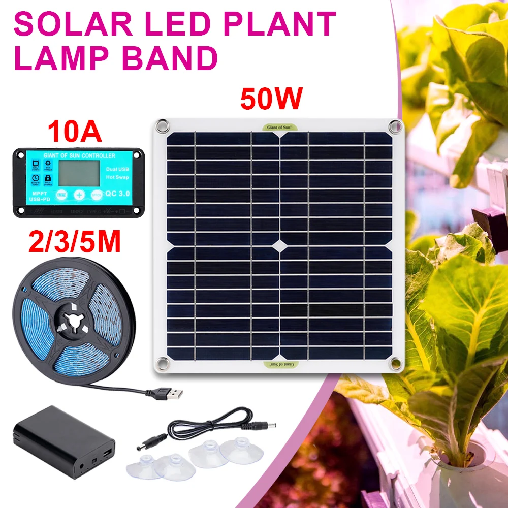 Solar Panel Plant Grow Light Strip LED Full Spectrum Growth Light Phyto Lamp Plants Flowers Greenhouse Hydroponic Filling Lamp
Solar Panel Plant Grow Light Strip LED Full Spectrum Growth Light Phyto Lamp Plants Flowers Greenhouse Hydroponic Filling Lamp