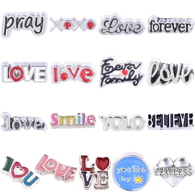 20pcs/Lot Colorful Letters I Love U Pray Forever Smile Floating Charms For Memory Living Locket Jewelry Making DIY Accessories
20pcs/Lot Colorful Letters I Love U Pray Forever Smile Floating Charms For Memory Living Locket Jewelry Making DIY Accessories