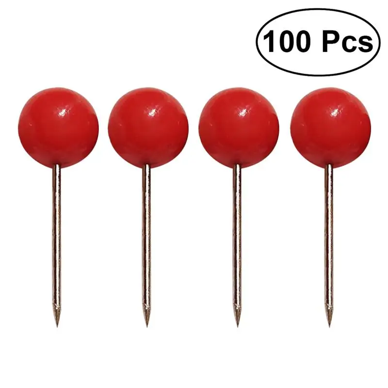 100Pcs Push Round Ball Head Map Tacks with Stainless Point for Office Home Crafts DIY Marking (Black)
100Pcs Push Round Ball Head Map Tacks with Stainless Point for Office Home Crafts DIY Marking (Black)