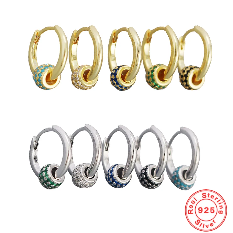 925 Sterling Silver Plated 18k Gold Transfer Beads Multicolor Zircon Hoop Earrings All-match Fashion Female Jewelry Accessories
925 Sterling Silver Plated 18k Gold Transfer Beads Multicolor Zircon Hoop Earrings All-match Fashion Female Jewelry Accessories