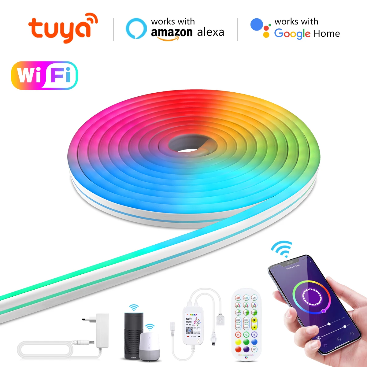 WiFi LED Strip Neon Lights Tuya Smart Life For Alexa Google Home,Bluetooth APP Control RGB Neon Sign Tape Outdoor Decoration 12v
WiFi LED Strip Neon Lights Tuya Smart Life For Alexa Google Home,Bluetooth APP Control RGB Neon Sign Tape Outdoor Decoration 12v