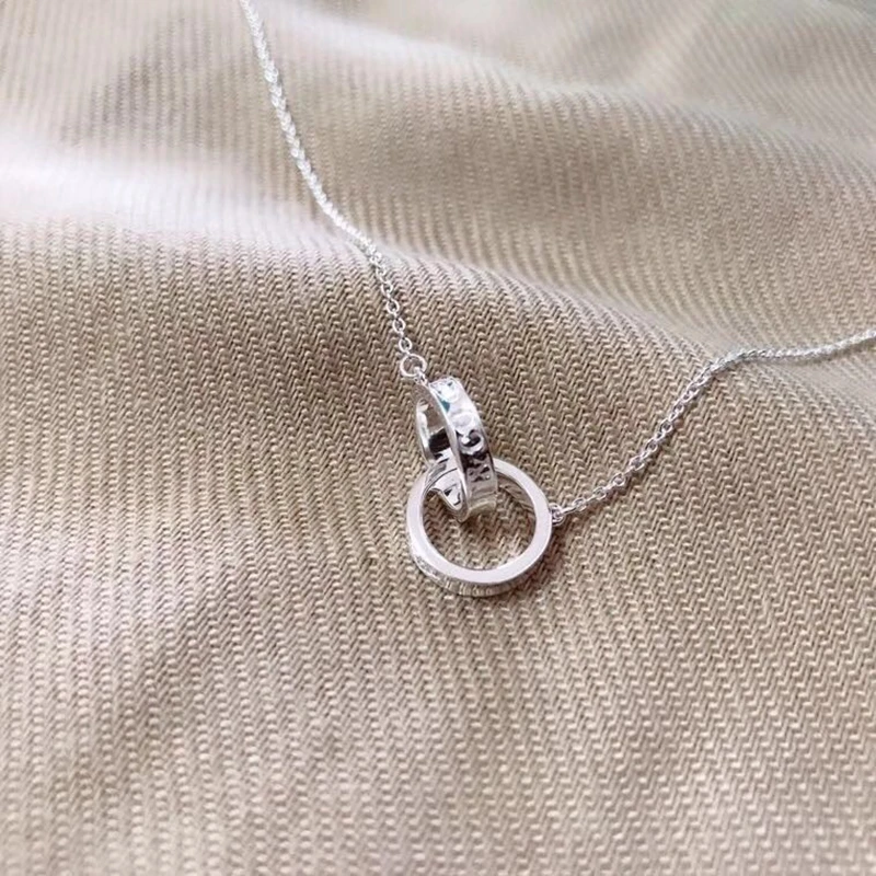 Ladies S925 Sterling Silver Classic Simple Personality Style Link Double Circle Necklace, Holiday Luxury Jewelry Gift
Ladies S925 Sterling Silver Classic Simple Personality Style Link Double Circle Necklace, Holiday Luxury Jewelry Gift