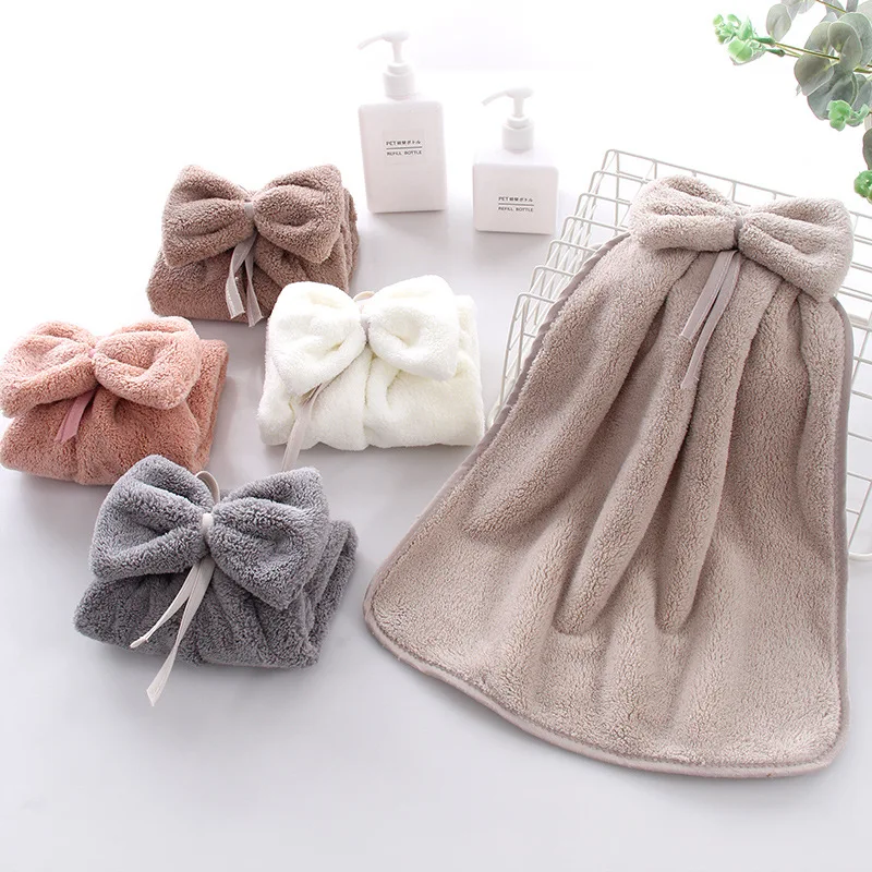 Cute Bowknot Coral Velvet Hand Towel Soft Wipe Dishcloths Hanging Absorbent Cloth Kitchen Tools Bathroom Accessories 30*33cm
Cute Bowknot Coral Velvet Hand Towel Soft Wipe Dishcloths Hanging Absorbent Cloth Kitchen Tools Bathroom Accessories 30*33cm