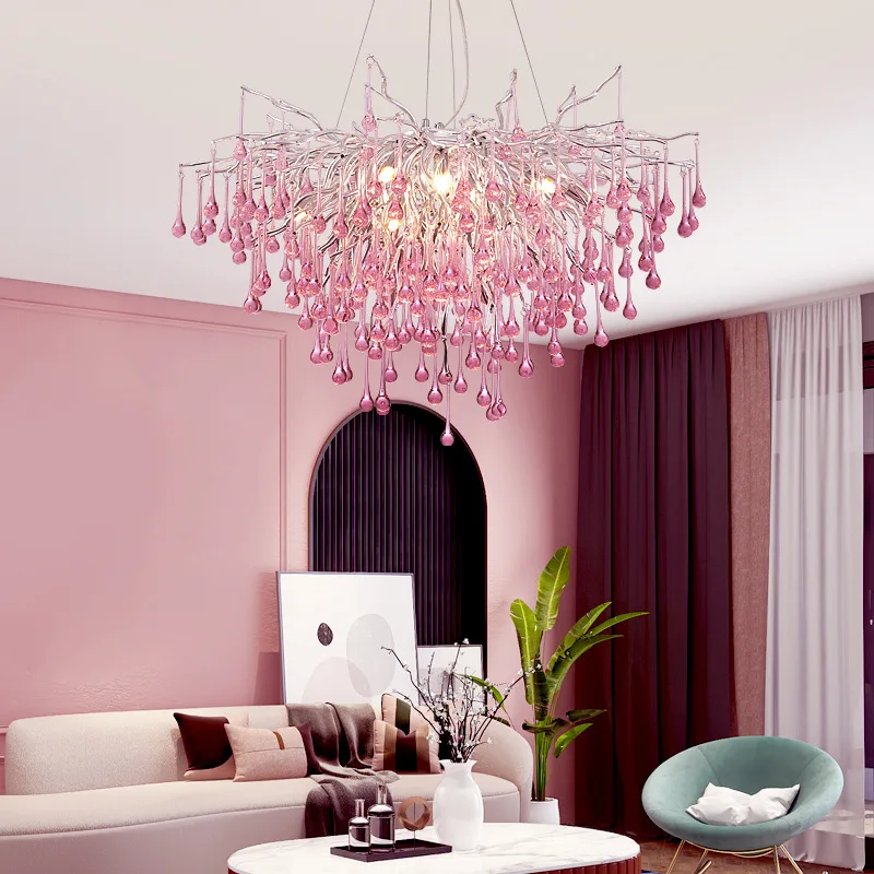 Crystal Hanging Chandelier Pink/Blue LED Ceiling Lamp Colorful Pendant Light Lustre Girl Room Living Dining Room Tree Branch
Crystal Hanging Chandelier Pink/Blue LED Ceiling Lamp Colorful Pendant Light Lustre Girl Room Living Dining Room Tree Branch