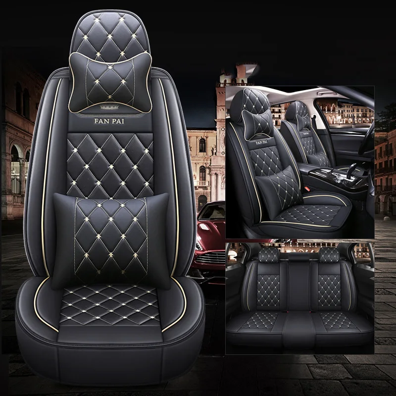 

JSOSFAI 5 Seats High Quality Universal Car Leather Seat Cover for Chrysler 300c 300s Sebring PT Cruiser Grand Voyager car stylin