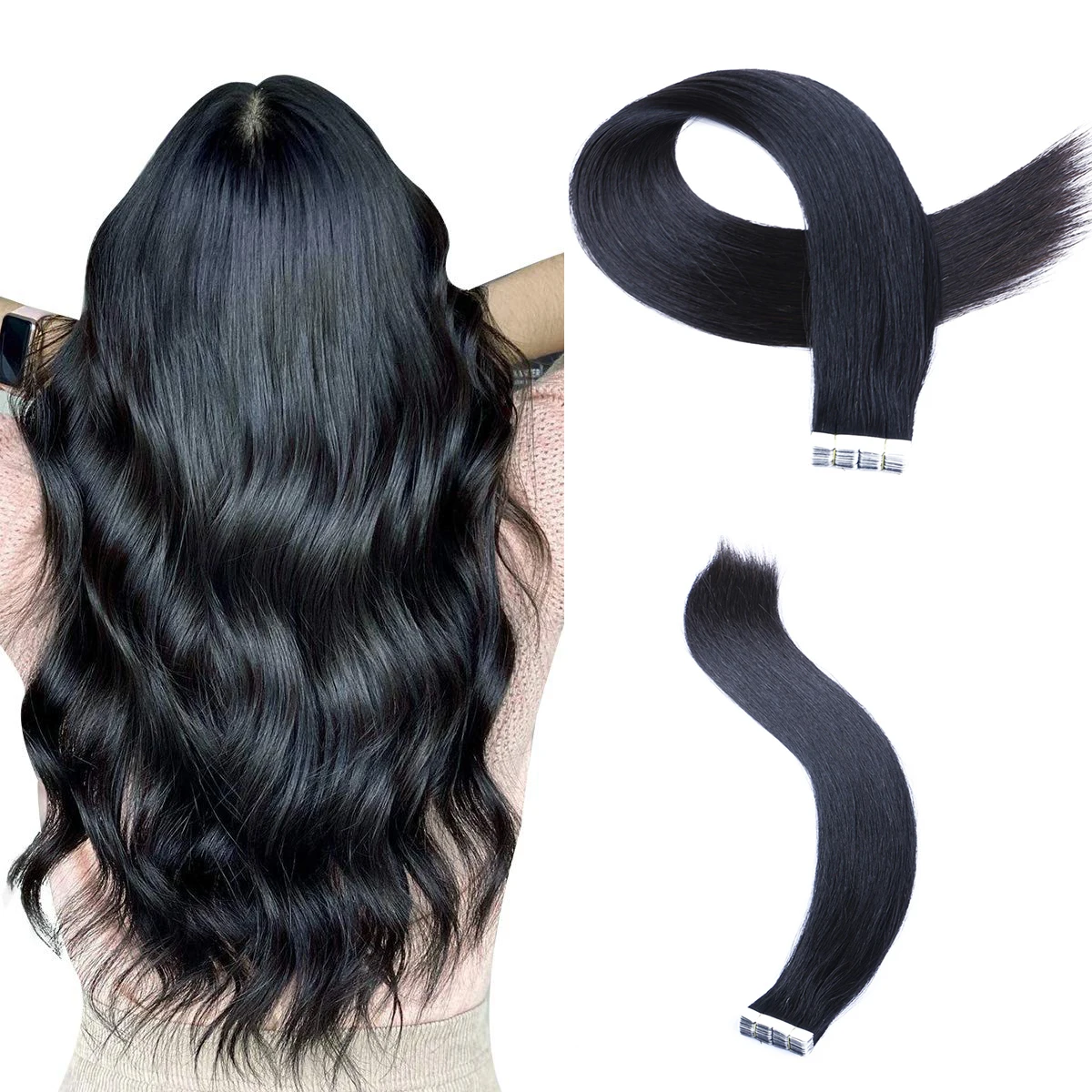 Tape in Hair Extensions Jet Black Tape in Remy Human Hair Straight Seamless Skin Weft Tape in Hair Extensions Human Hair
Tape in Hair Extensions Jet Black Tape in Remy Human Hair Straight Seamless Skin Weft Tape in Hair Extensions Human Hair
