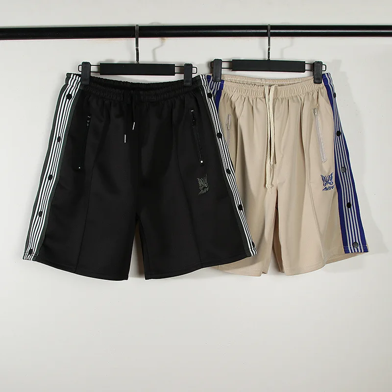 Fashion Needles AWGE Shorts Men Women Embroidered Butterfly Logo Needles Shorts Button Stripe Track Breeches
Fashion Needles AWGE Shorts Men Women Embroidered Butterfly Logo Needles Shorts Button Stripe Track Breeches
