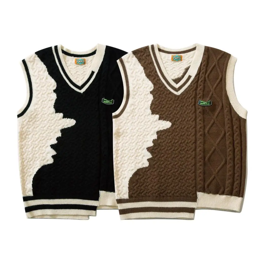 ARENS Irregular Sweater Vest Men's Knitted Sleeveless Men Sweaters Retro V-neck Pullover Korean Style Japanese Streetwear
ARENS Irregular Sweater Vest Men's Knitted Sleeveless Men Sweaters Retro V-neck Pullover Korean Style Japanese Streetwear