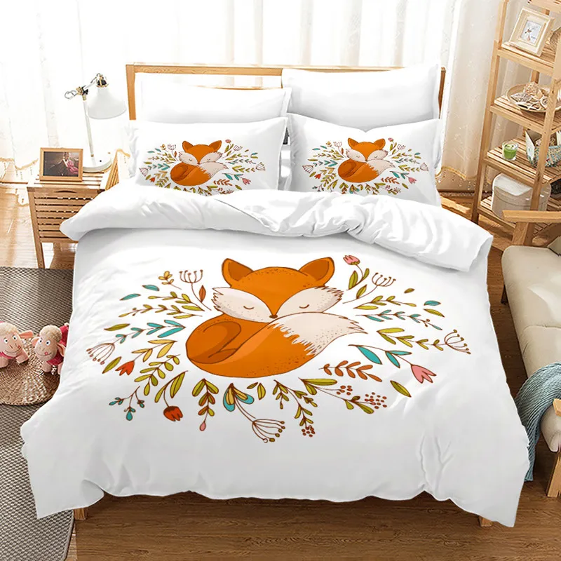 Cute Cartoon Fox Duvet Cover Microfiber Bedding Set Lovely Animal Theme Comforter Cover King For Kids Adults Girls Bedroom Decor
Cute Cartoon Fox Duvet Cover Microfiber Bedding Set Lovely Animal Theme Comforter Cover King For Kids Adults Girls Bedroom Decor