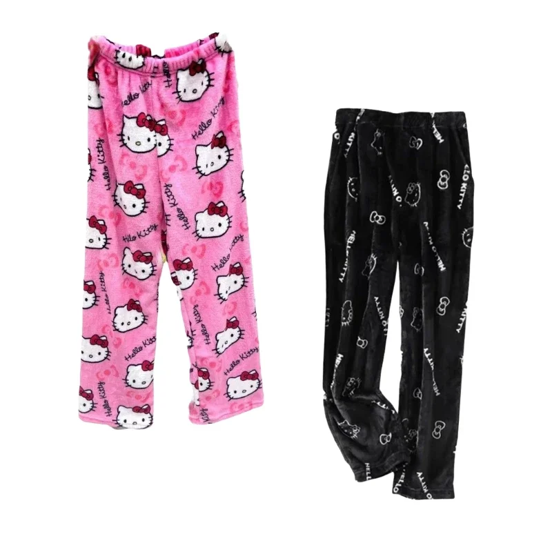 Sanrio Hello Kitty Flannel Pajamas Black Women's Warm Woolen Cartoon Casual Home Pants In Autumn Winter Fashion Trousers 
Sanrio Hello Kitty Flannel Pajamas Black Women's Warm Woolen Cartoon Casual Home Pants In Autumn Winter Fashion Trousers