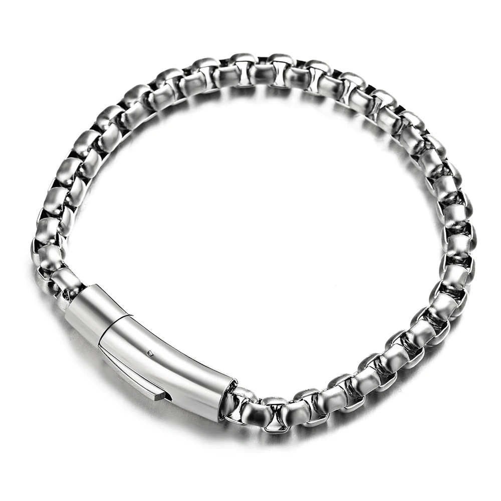 Round Rolo Chain Bracelet for Men Women ,Metal Silver Magnet Buckle Punk Stainless Steel O Chain Bangle Jewelry Gift Pulsera
Round Rolo Chain Bracelet for Men Women ,Metal Silver Magnet Buckle Punk Stainless Steel O Chain Bangle Jewelry Gift Pulsera