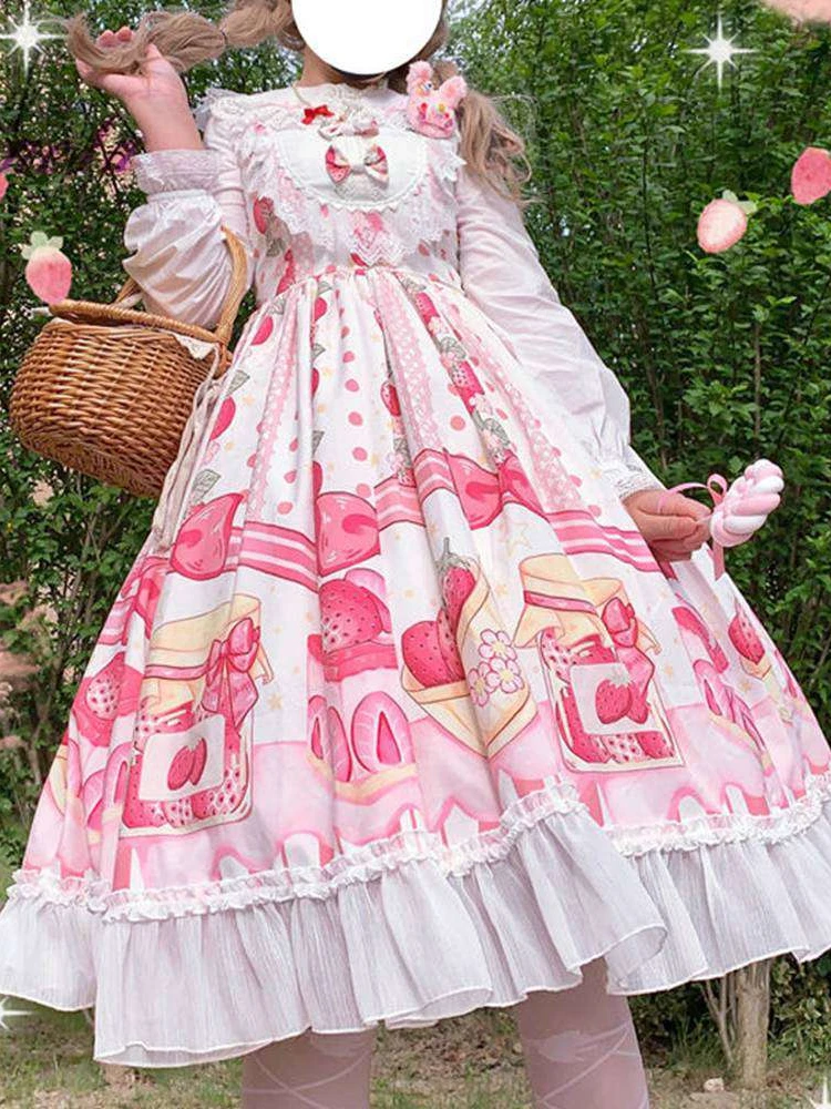 

Японское платье лолиты, милое женское платье в стиле ретро, кружевное платье с высокой талией и оборками, женское мягкое платье для девушек в стиле коридора
