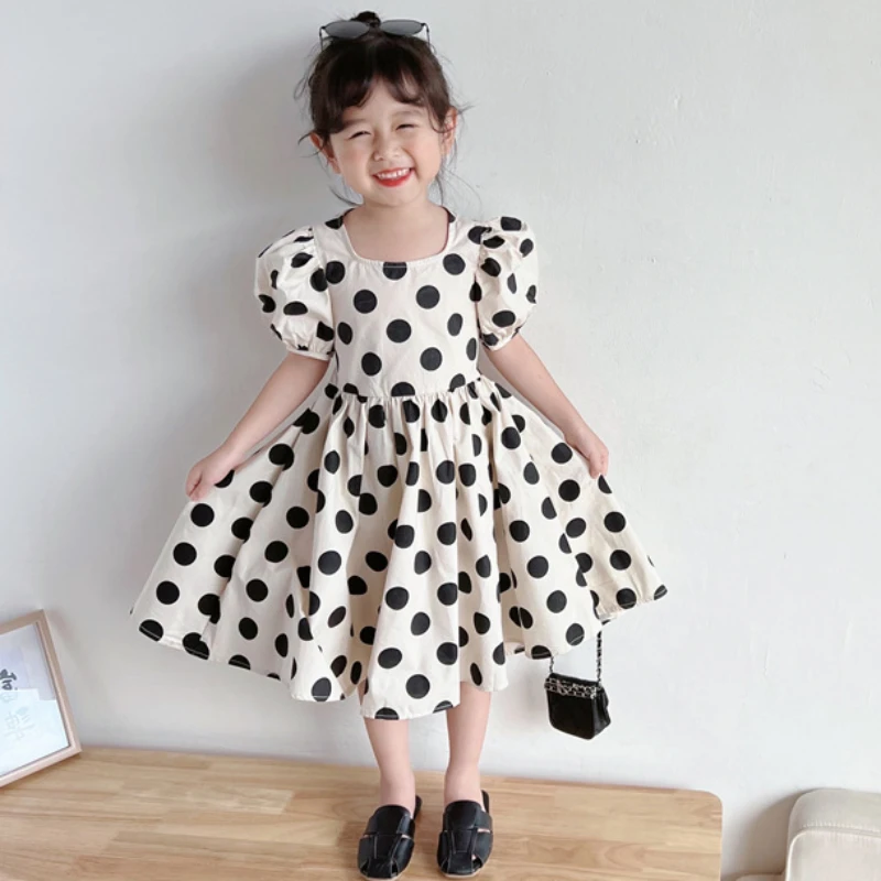 Baby Girl Sweet Black Dot A-Line Princess Dress Children Kid Clothing Fashion Casual Puff Sleeve Lace-up Waist One-piece Dress
Baby Girl Sweet Black Dot A-Line Princess Dress Children Kid Clothing Fashion Casual Puff Sleeve Lace-up Waist One-piece Dress