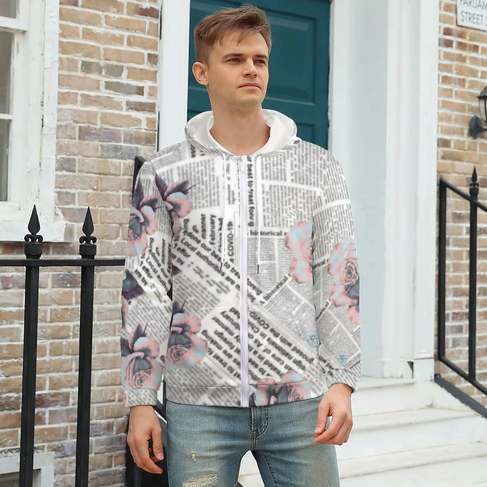 Vintage Newspaper Casual Hoodies Flower Print Cool Graphic Zipper Sweatshirts Winter Long-Sleeve Streetwear Oversized Hoodie
Vintage Newspaper Casual Hoodies Flower Print Cool Graphic Zipper Sweatshirts Winter Long-Sleeve Streetwear Oversized Hoodie