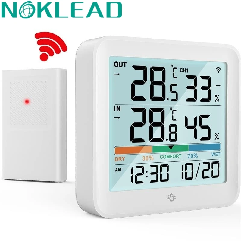 NOKLEAD Home Indoor Temperature Humidity Meter LCD Digital Thermometer Hygrometer Outdoor Temperature And Humidity Sensor Office
NOKLEAD Home Indoor Temperature Humidity Meter LCD Digital Thermometer Hygrometer Outdoor Temperature And Humidity Sensor Office