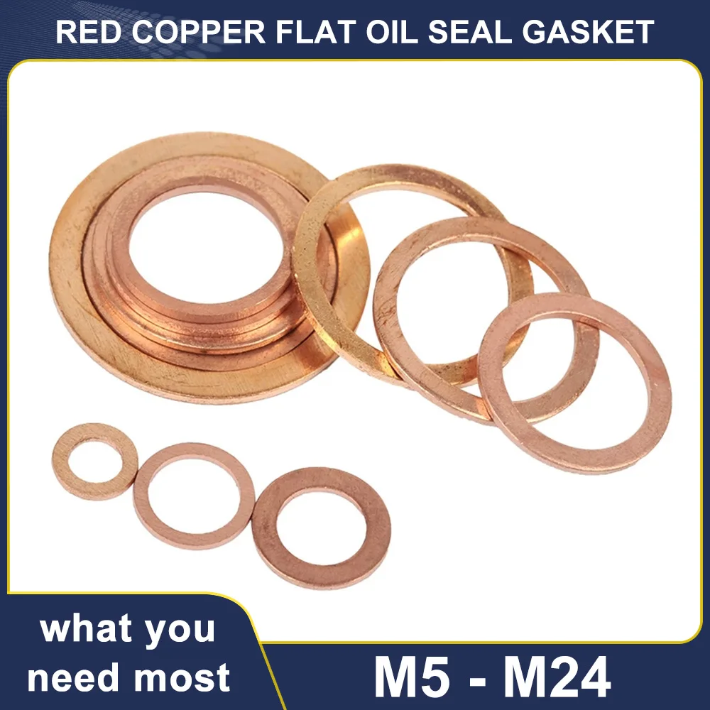 M5 M6 M8 M10 M12 M14 M16 M18 M20 M22 M24 Red Copper Flat Oil Seal Washer Ring Seal Oring Sump Plug Oil Fittings Gasket
M5 M6 M8 M10 M12 M14 M16 M18 M20 M22 M24 Red Copper Flat Oil Seal Washer Ring Seal Oring Sump Plug Oil Fittings Gasket