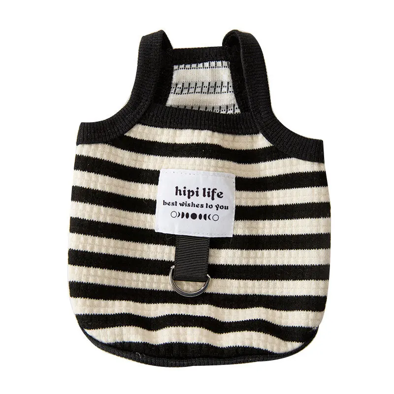 

Spring/Summer Clothing Pet Knitted Stripe Sling Pet Dog Clothes Cat Tank Top Bibear Teddy Pomeranian Small Puppy