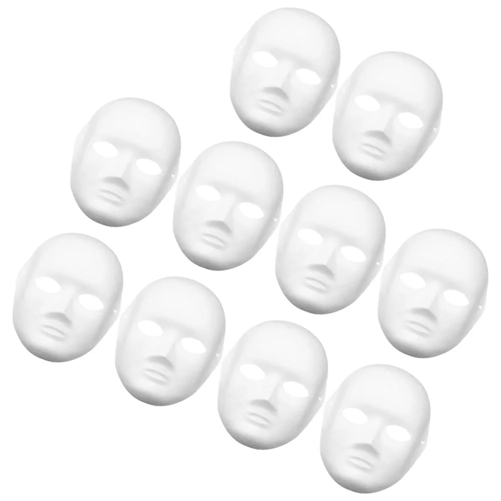 

10pcs Paper Masks DIY Paintable Mask White Plain Mask Costume Mask Masquerade Party Props