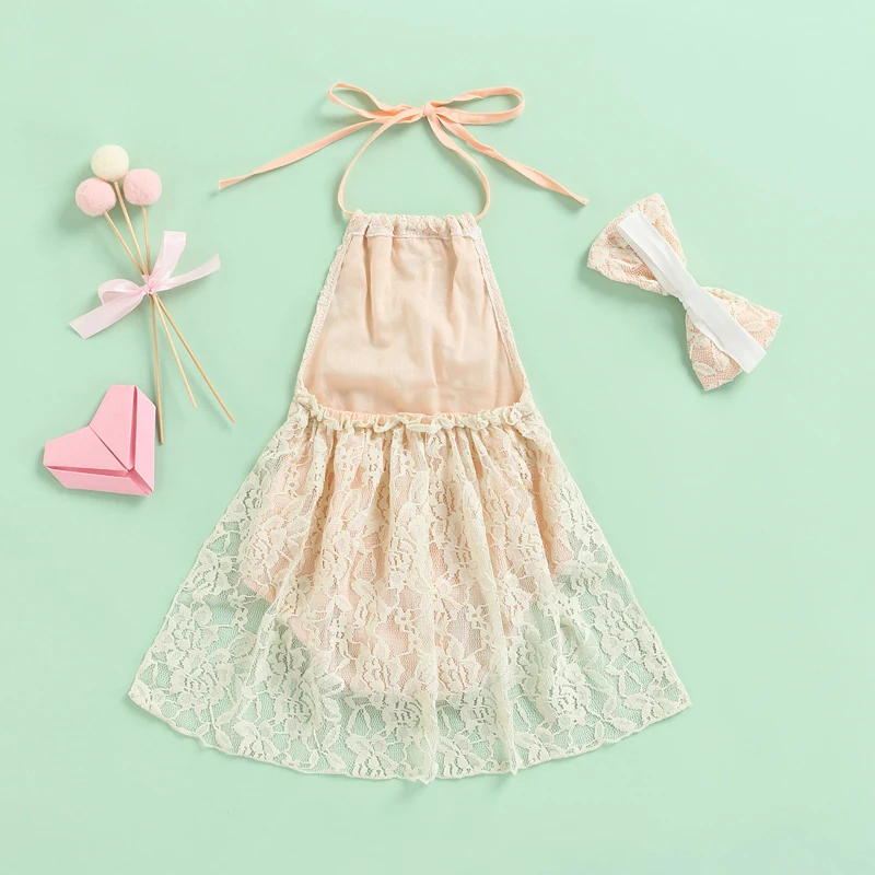 0-24 Months Sleeveless Baby Girls Halterneck Romper Dress Sweet Floral Lace Sleeveless Jumpsuits with Headband
0-24 Months Sleeveless Baby Girls Halterneck Romper Dress Sweet Floral Lace Sleeveless Jumpsuits with Headband